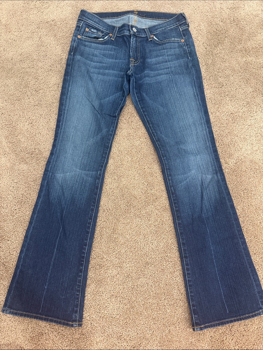 7 For All Mankind Dark Blue Flare Jeans